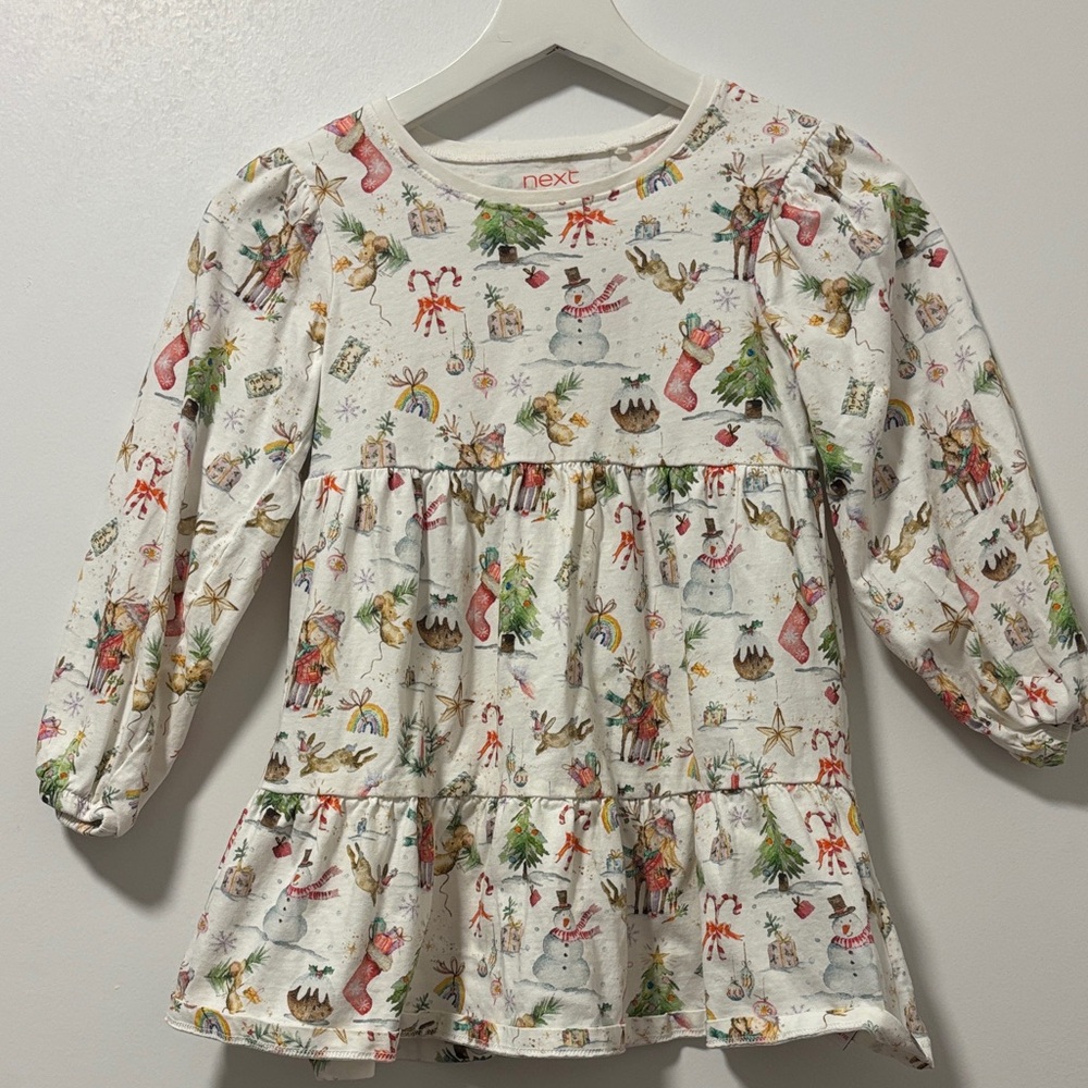 Next White Dress with Festive Prints